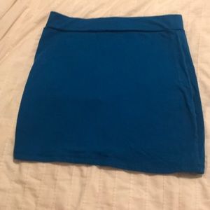 Blue cotton stretch skirt